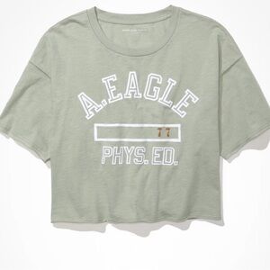 AE Graphic Short Sleeve Sage Cropped T-Shirt